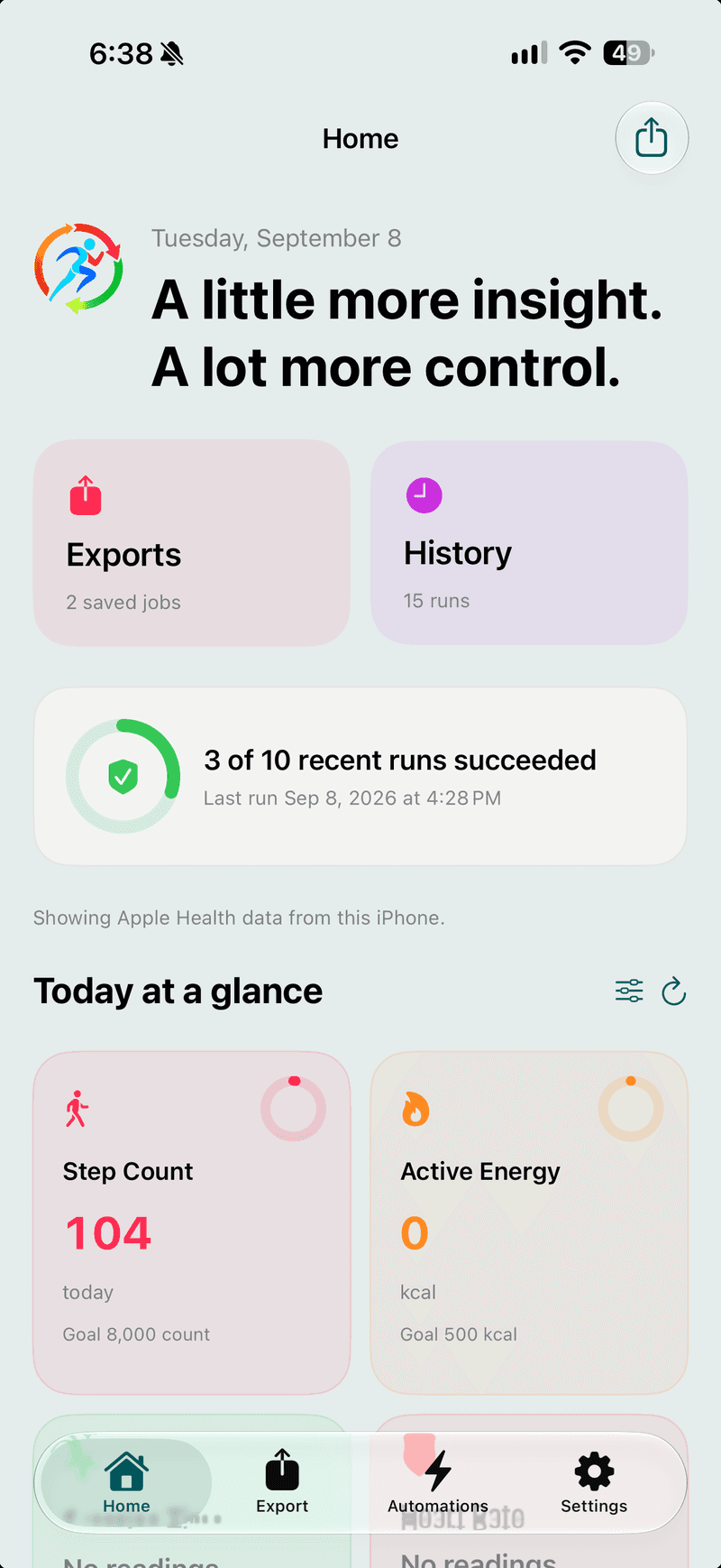 SyncFit Home on iPhone